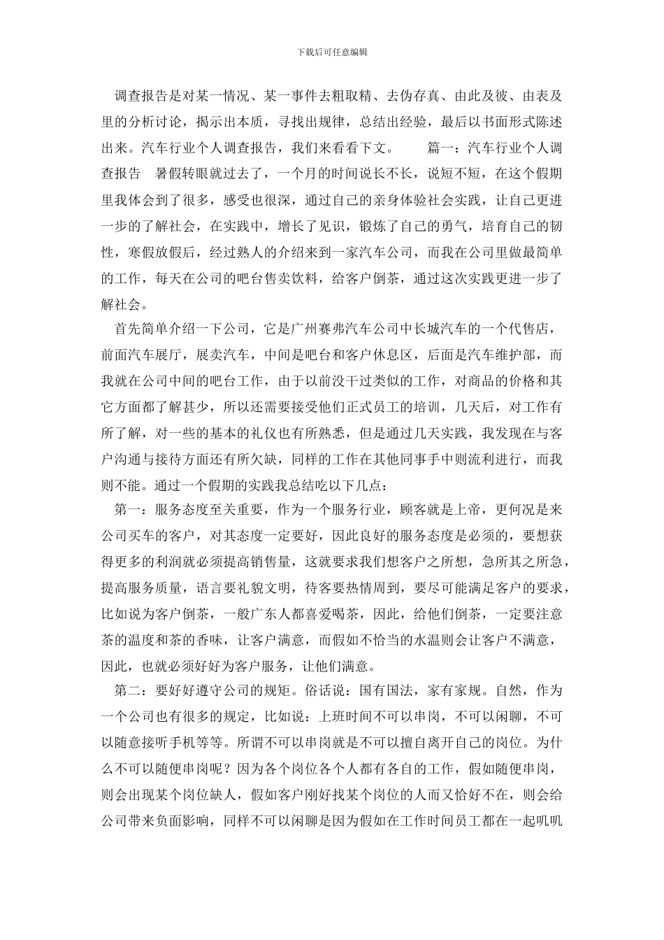 汽车行业个人调查报告_第2页