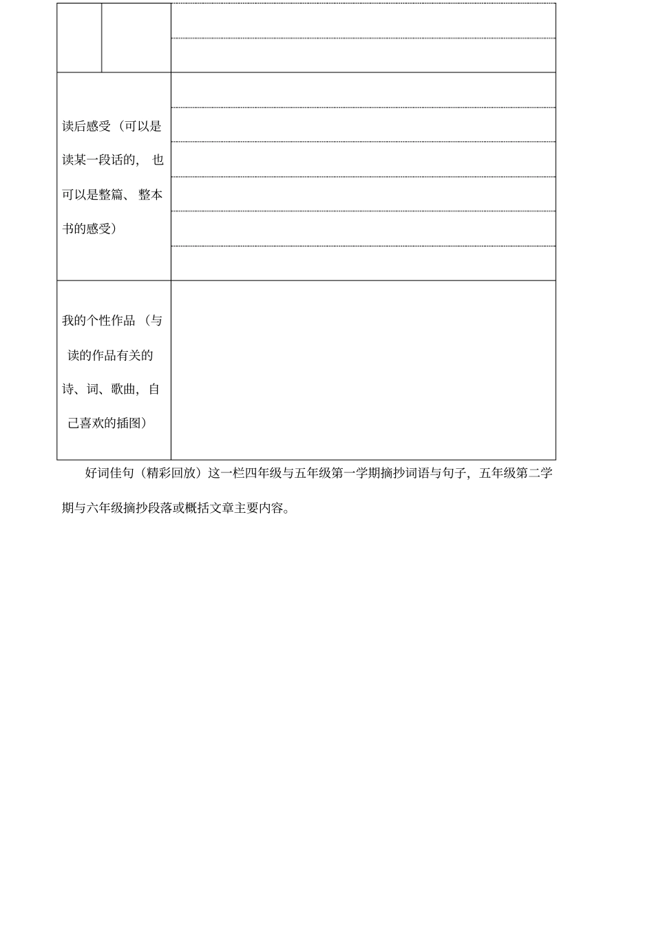 阅读摘抄本样式_第2页