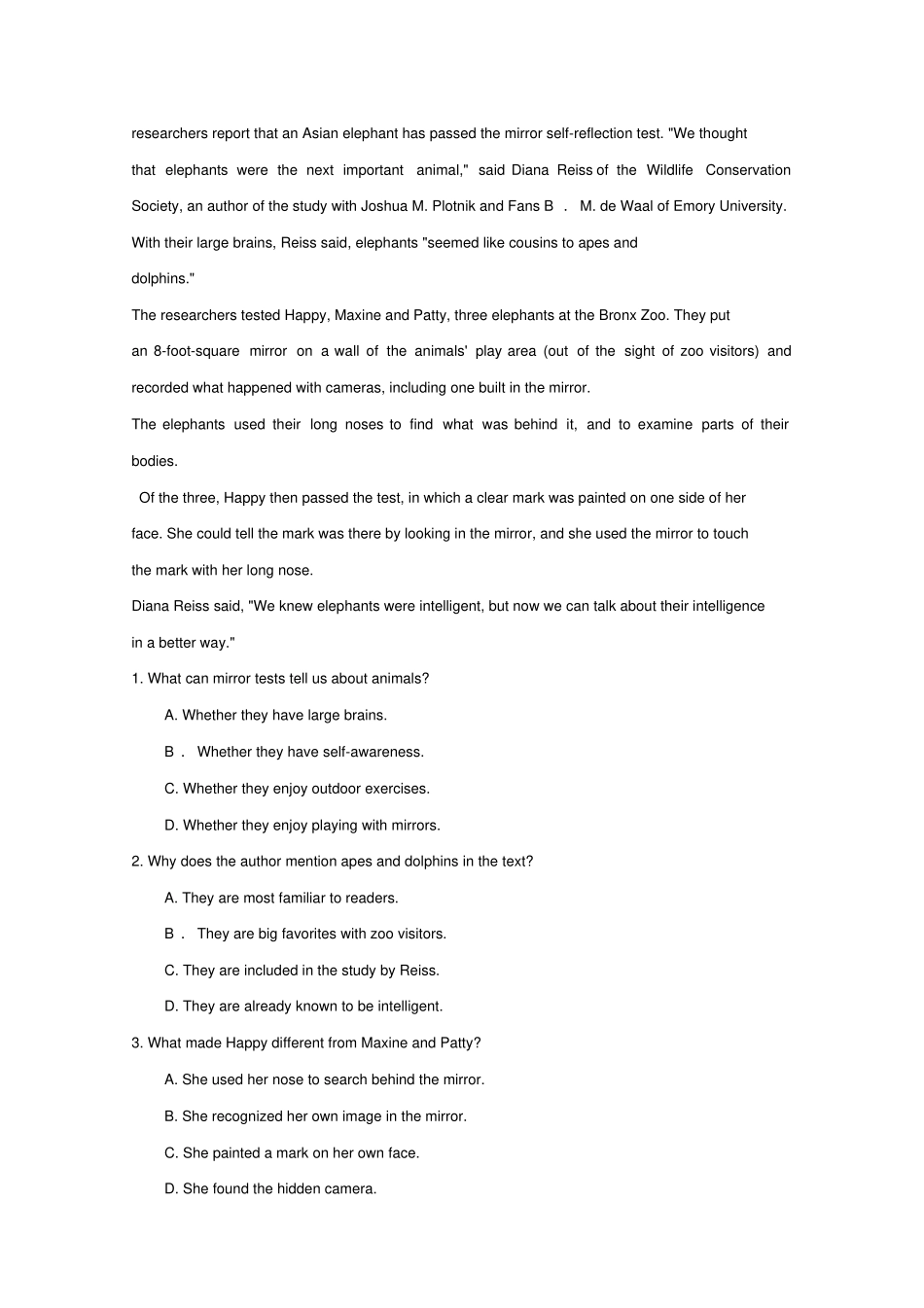 阅读理解和短文改错选练10及答案_第3页