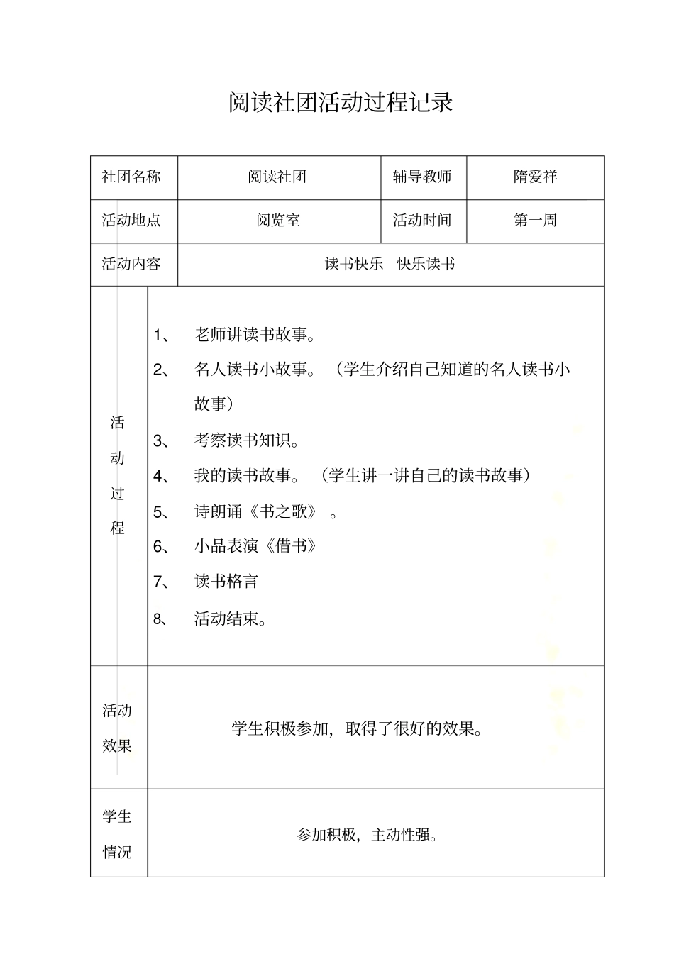 阅读社团社团活动记录_第2页