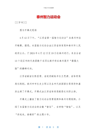 泰州智力运动会