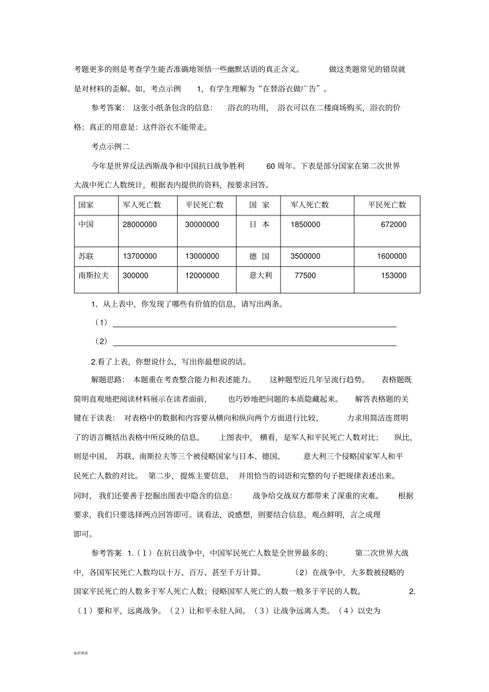 阅读考点讲与练10：解读材料,提炼信息_第2页