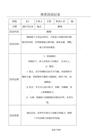 阳光体育活动记录40017