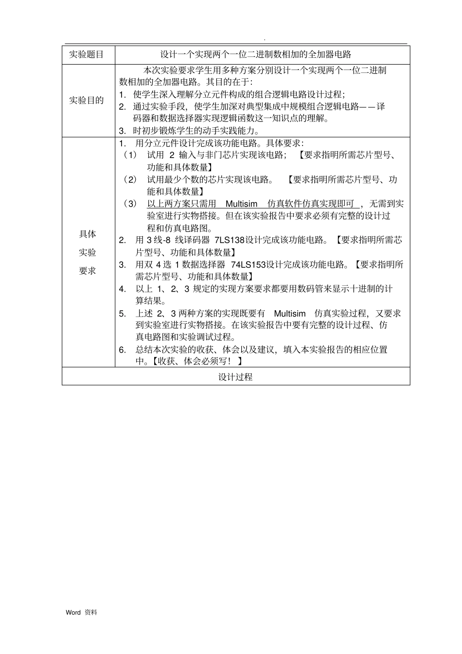 阶段性考核之一—组合逻辑电路设计试验_第2页