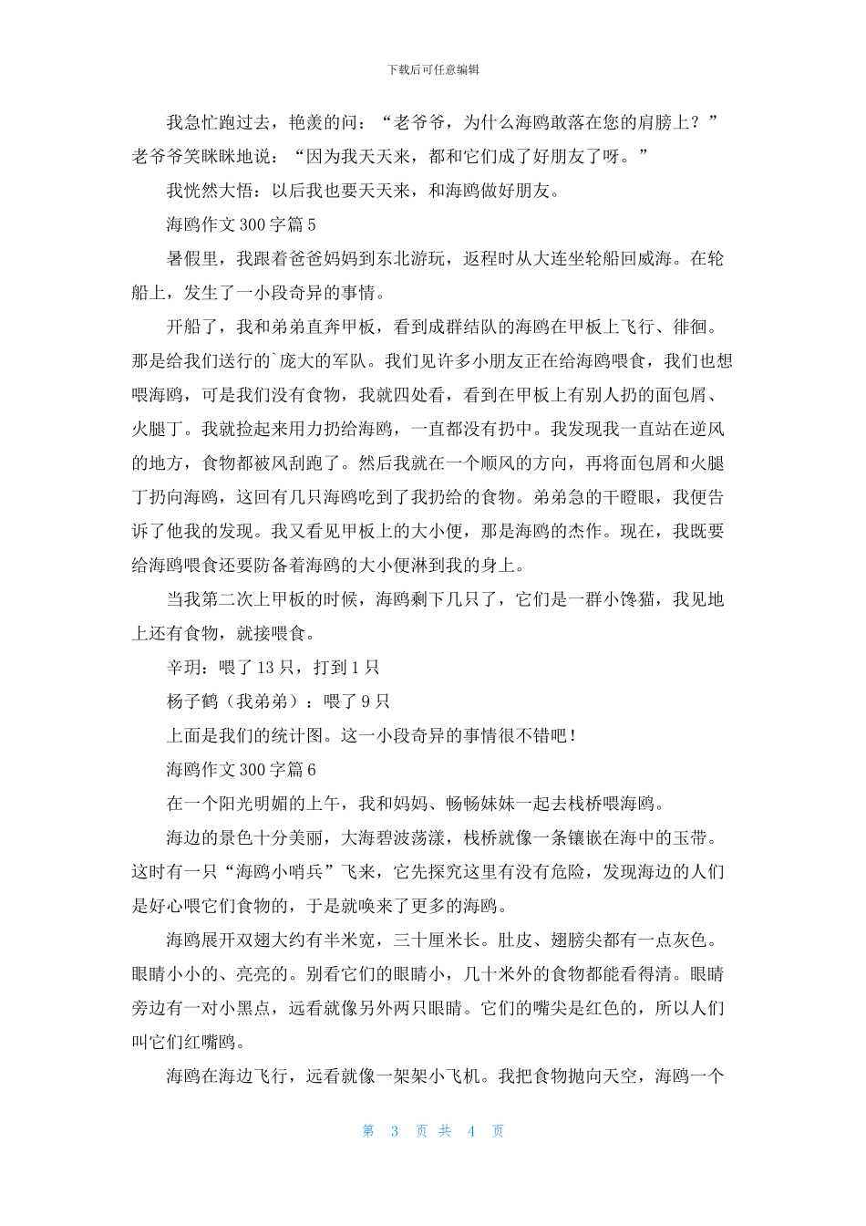 海鸥作文300字锦集7篇_第3页