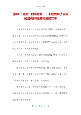 消失的村庄第二季
