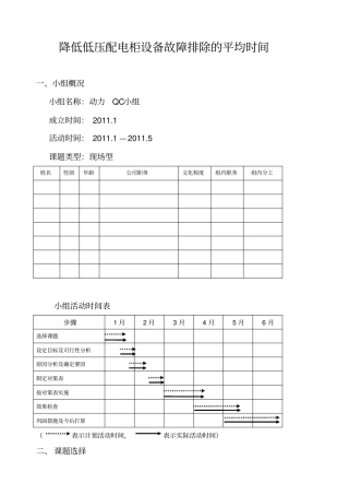 降低低压配电柜设备故障排除的平均时间