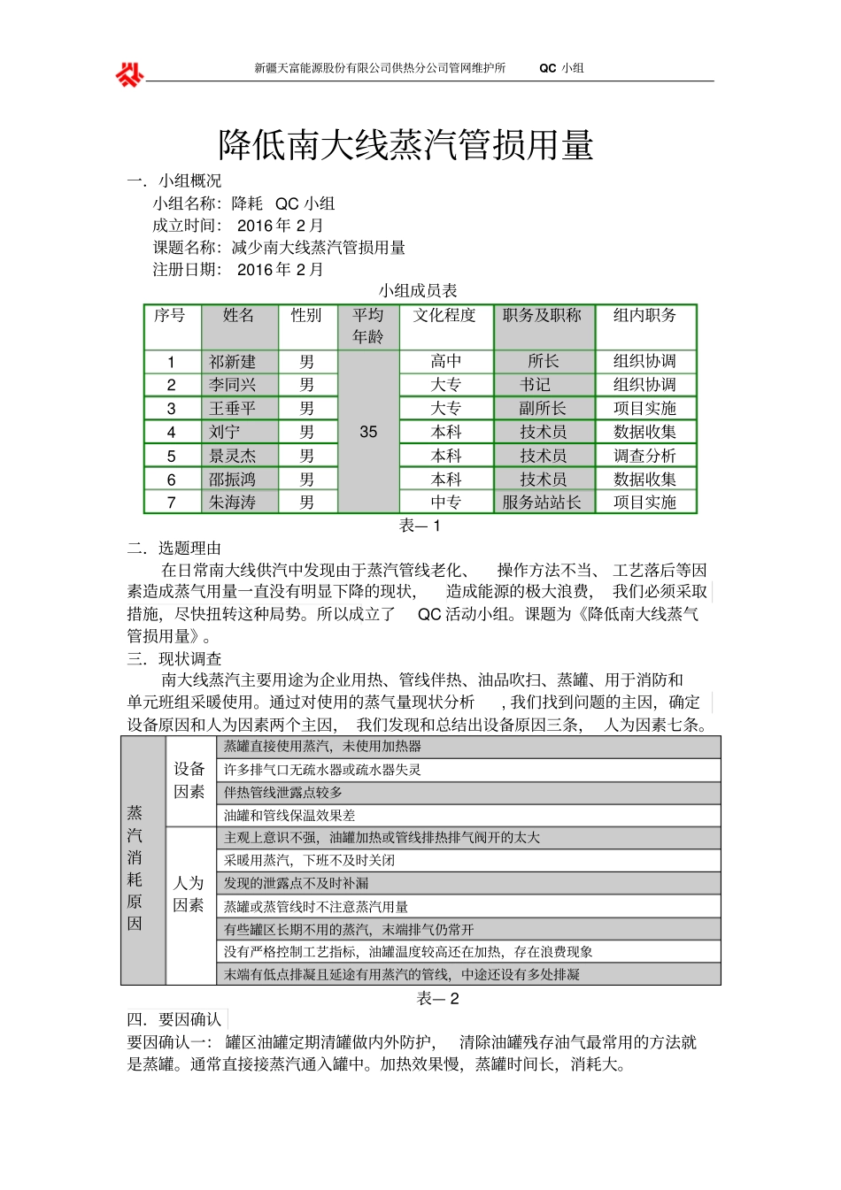降低蒸汽用量__qc分析_第1页