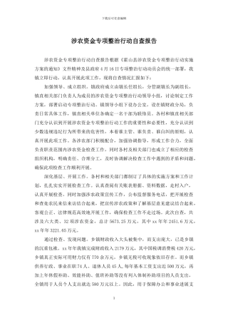 涉农资金专项整治行动自查报告