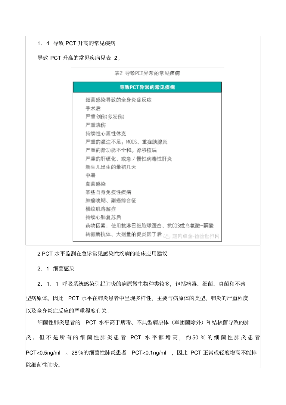 降钙素原PCT急诊临床应用的专家共识_第2页