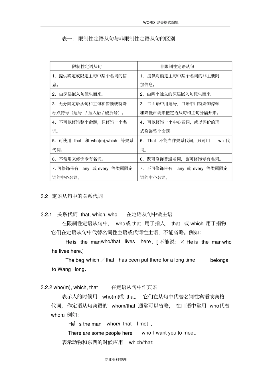限制性定语从句和非限制性定语从句的区别_第2页