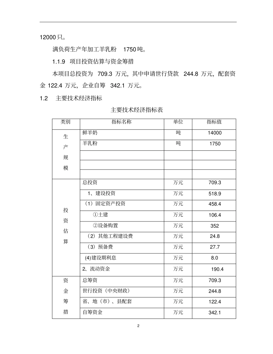 陕西富平1000只奶山羊养殖及产品加工项目可行性研究报告_第2页