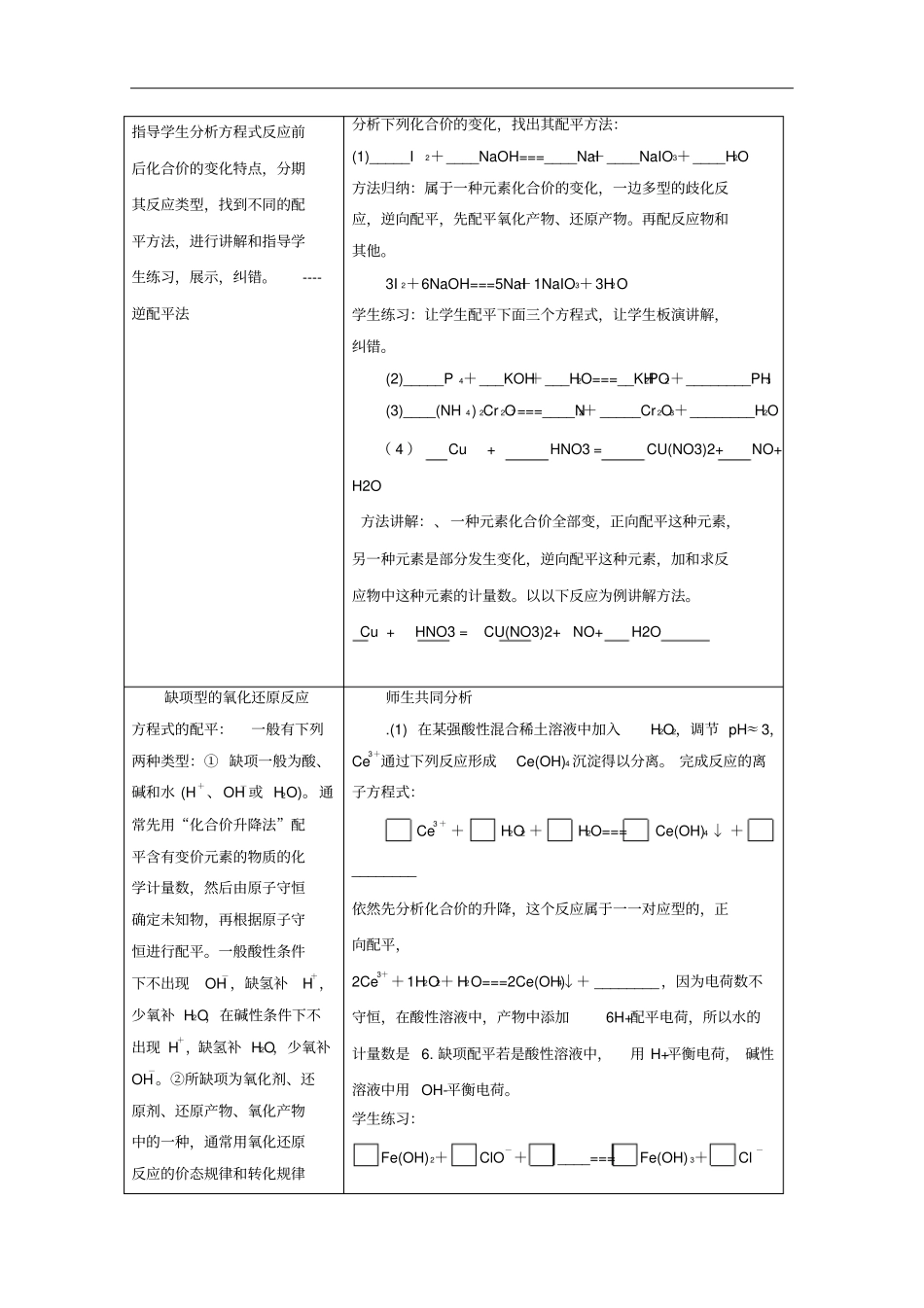 陕西柞水中学高三化学一轮复习氧化还原反应的配平_第3页