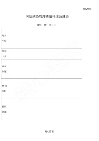 院感质量持续改进