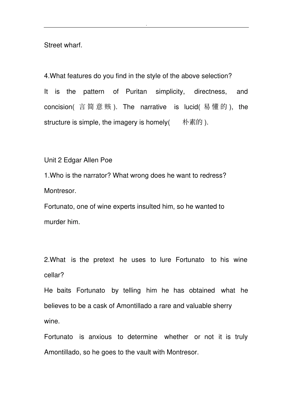 陶洁版美国文学选读_第三版_课后习题答案_第2页