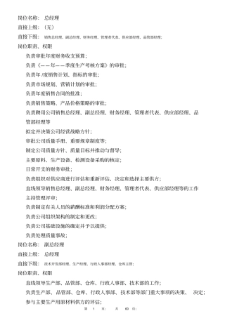 陶瓷行业岗位职责
