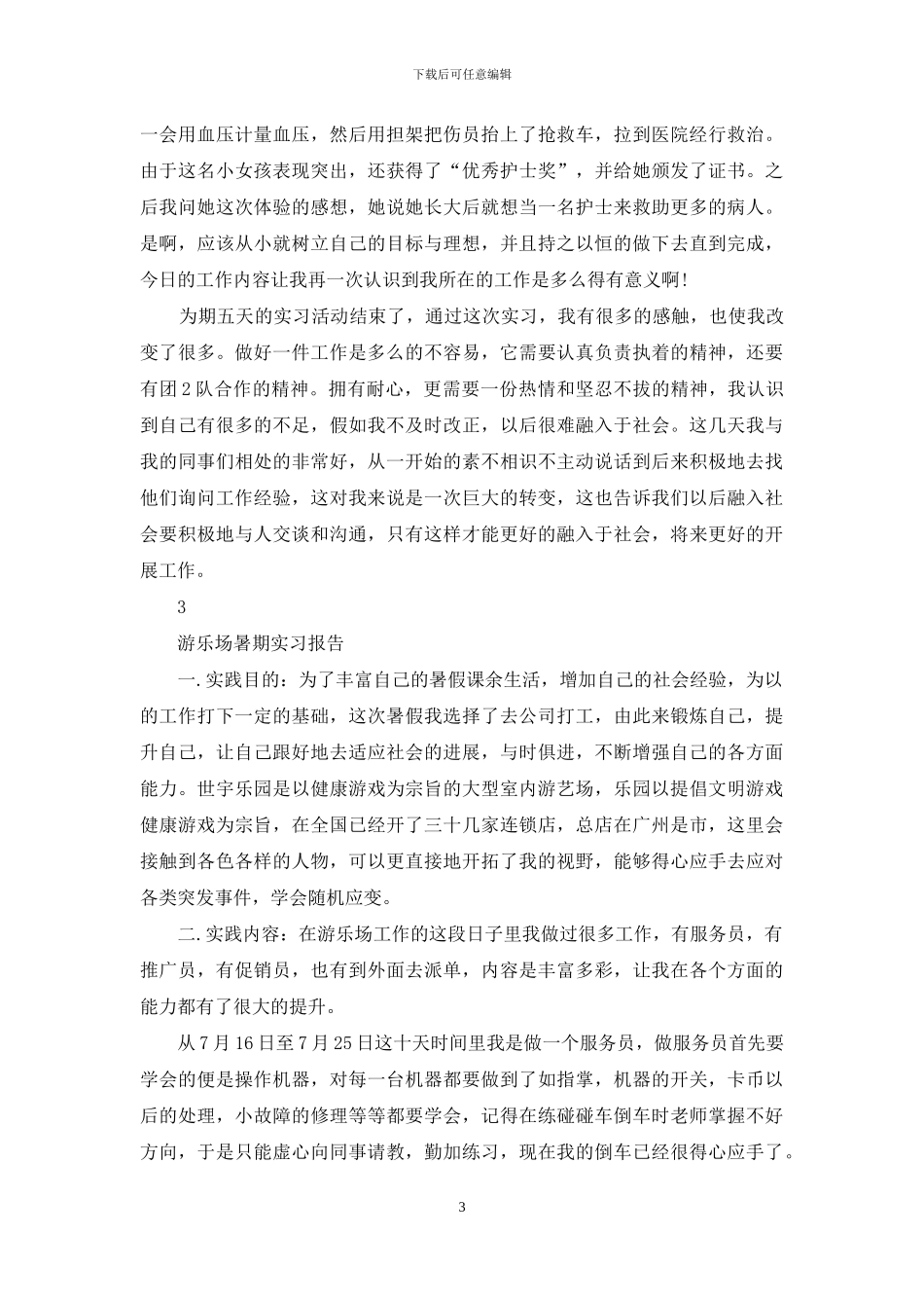 游乐场实习报告_第3页