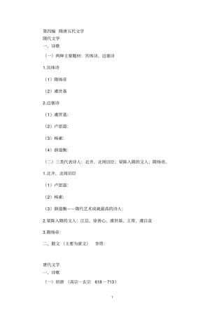 隋唐—近代文学分析