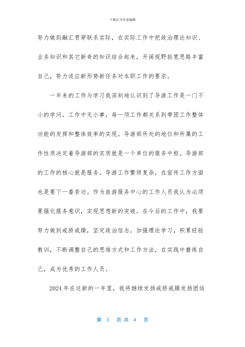 游客中心个人年终总结_第3页