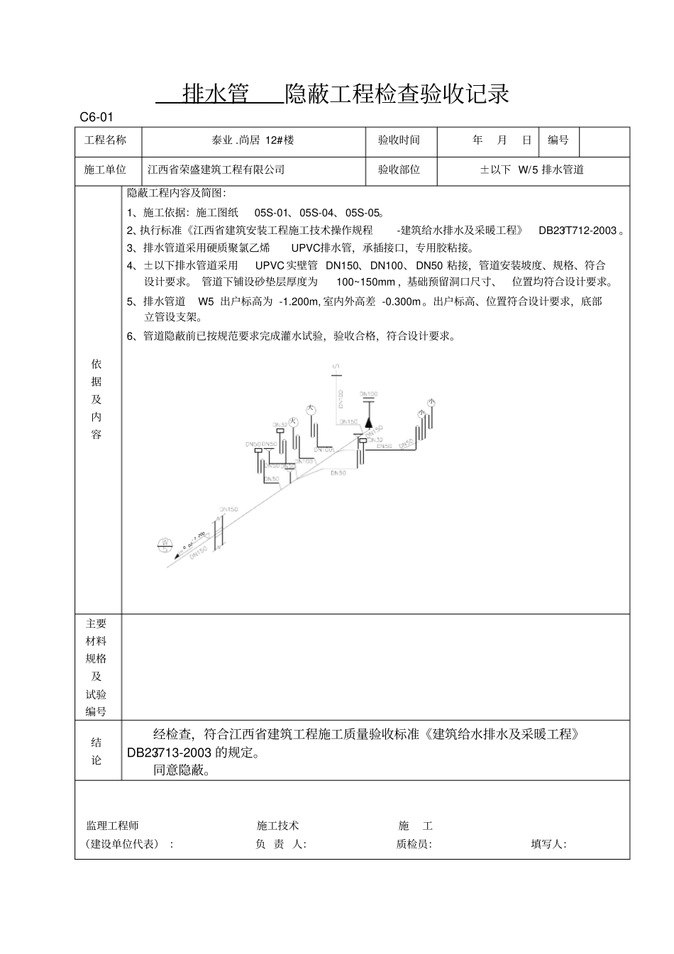 隐蔽工程检查记录给排水1_第3页