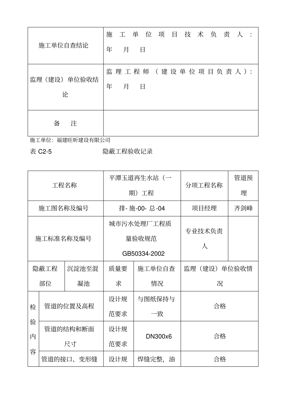 隐蔽工程验收记录范本_第2页