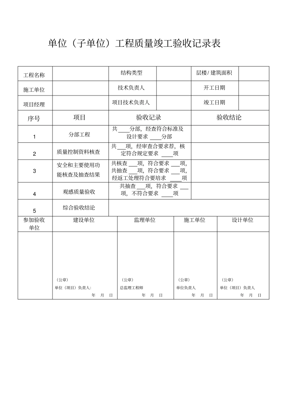 隐蔽工程验收记录表格等_第2页