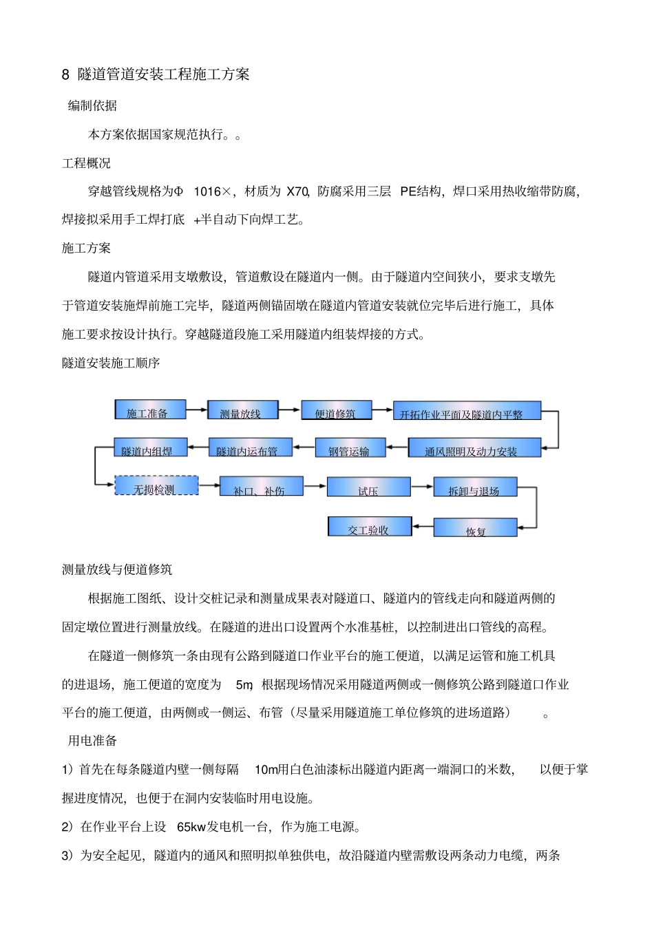 隧道内管道安装施工方案_第1页