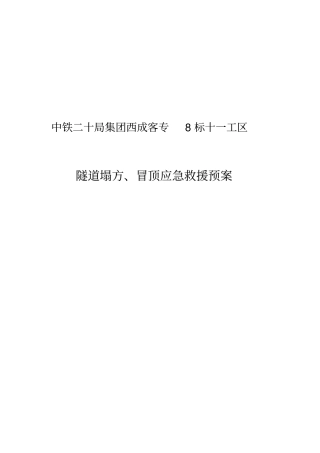 隧道塌方及冒顶应急预案