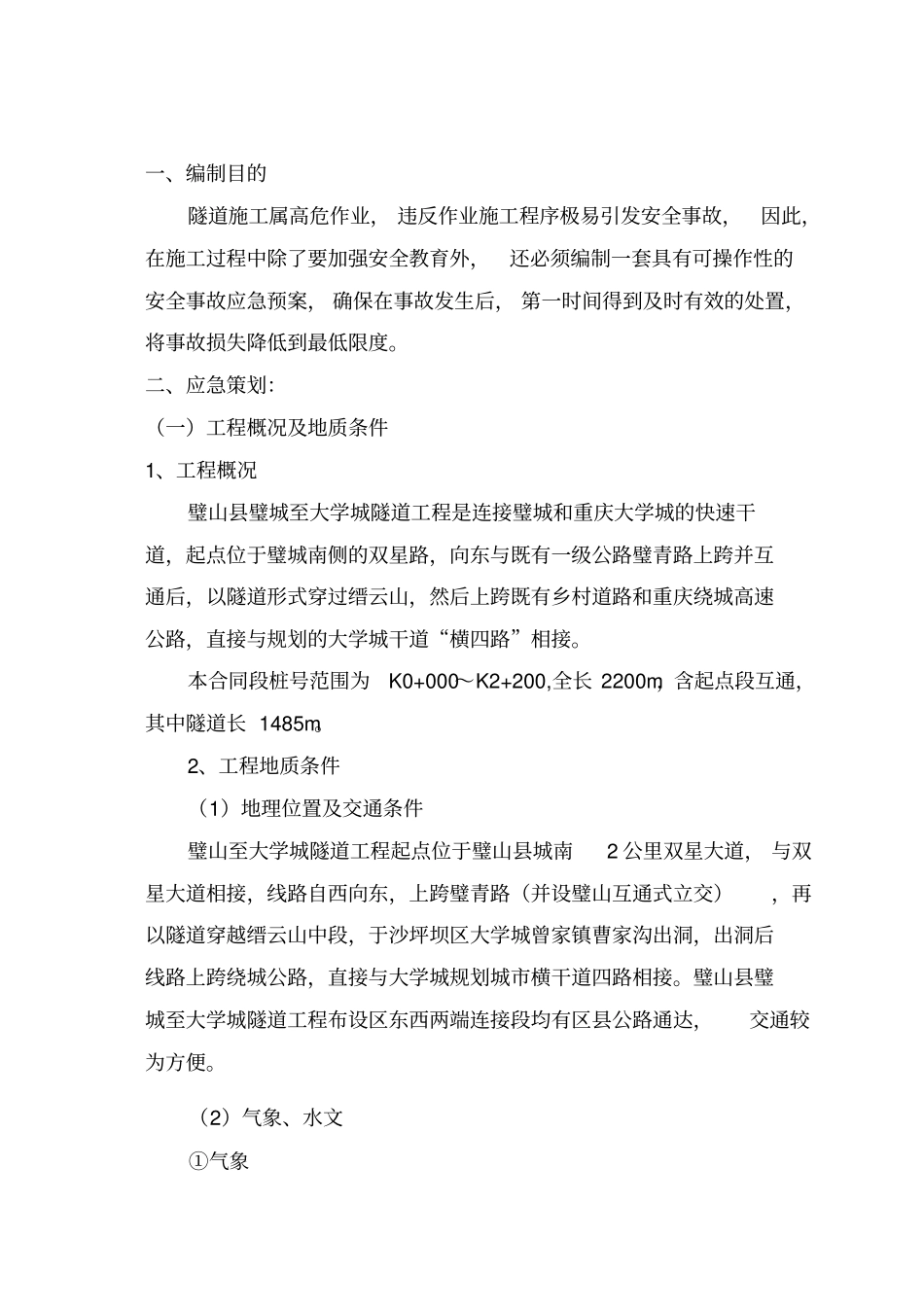 隧道施工专项应急预案_第2页