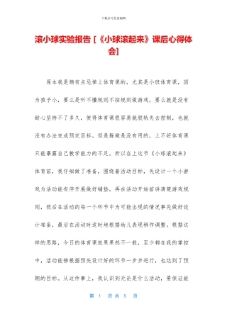 滚小球实验报告