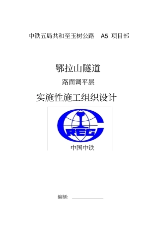 隧道调平层施工方案2
