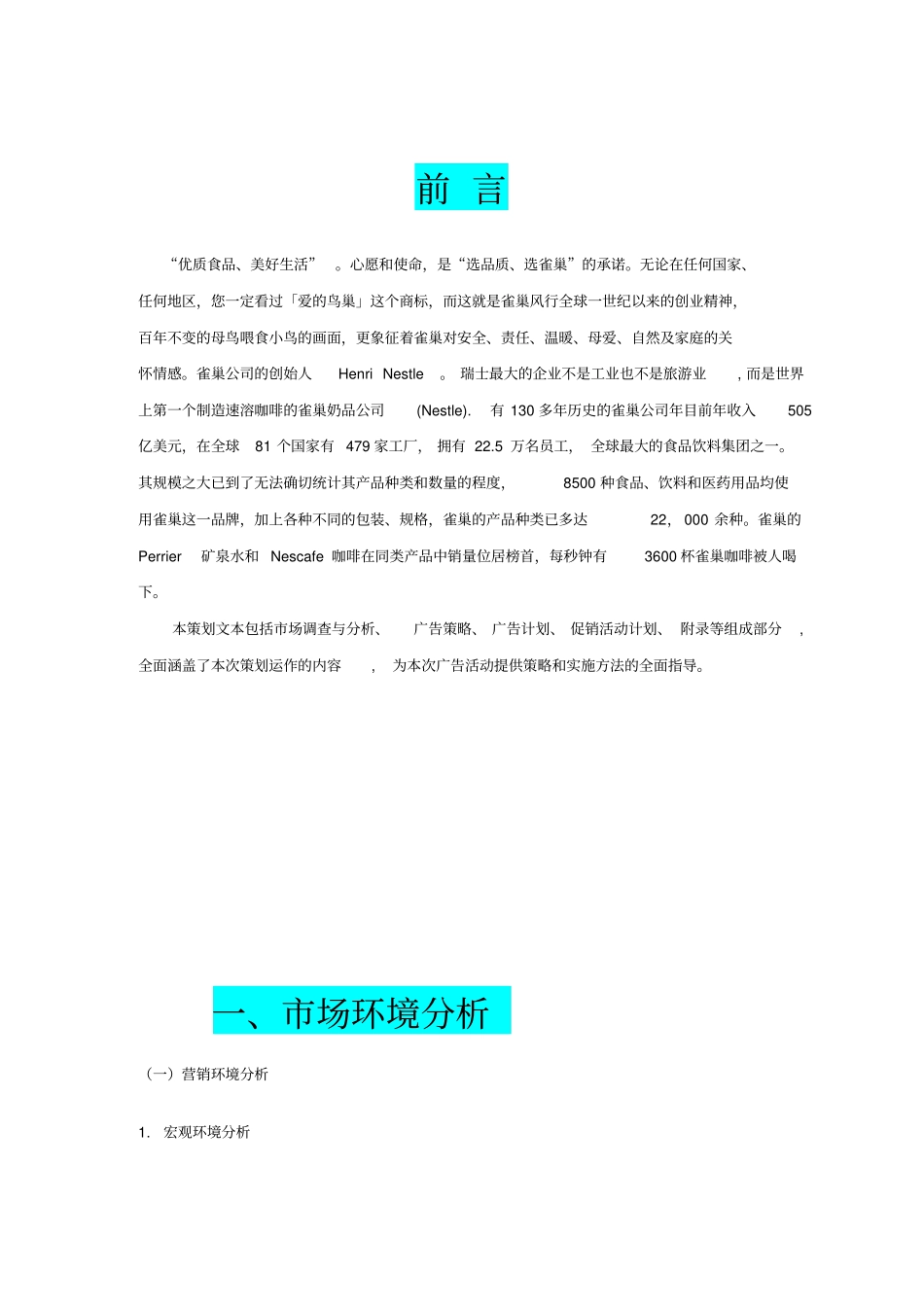 雀巢咖啡广告策划方案解读_第2页