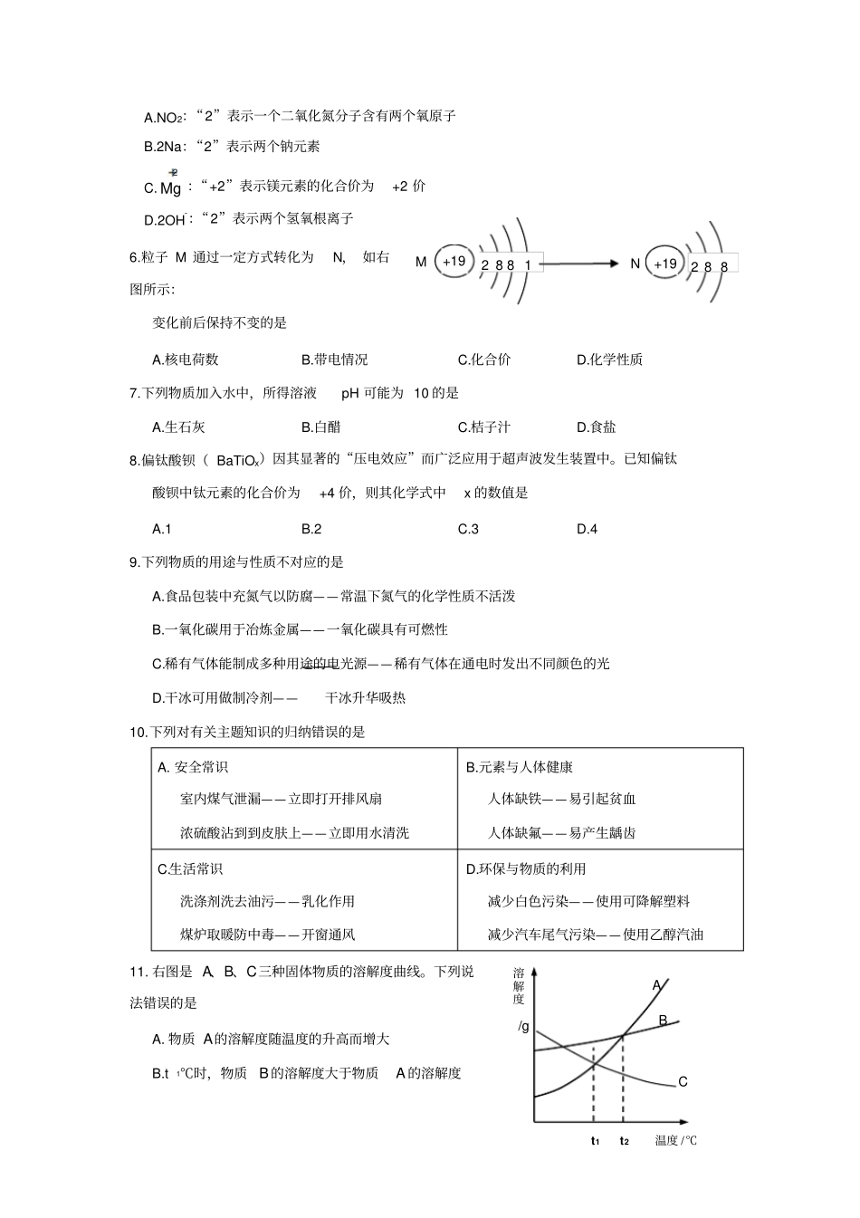 雅安初中毕业暨高中阶段教育学校招生考试_第2页