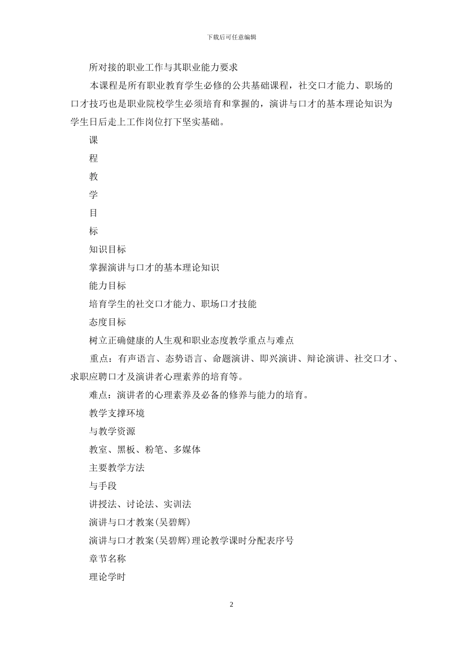 演讲与口才教案吴碧辉_第2页