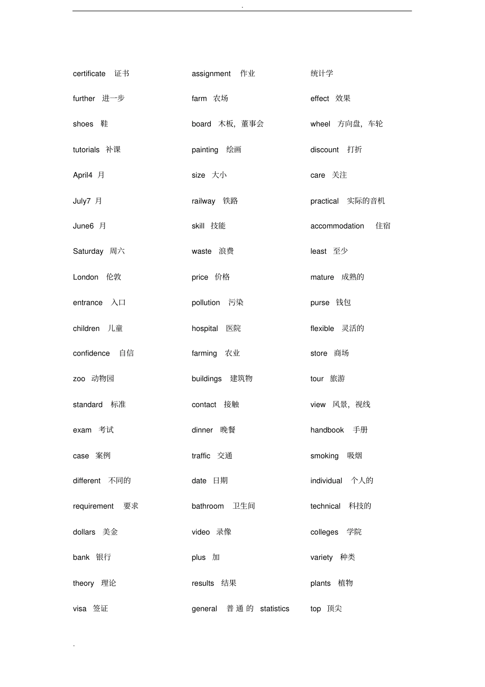 雅思听力高频词汇_第3页