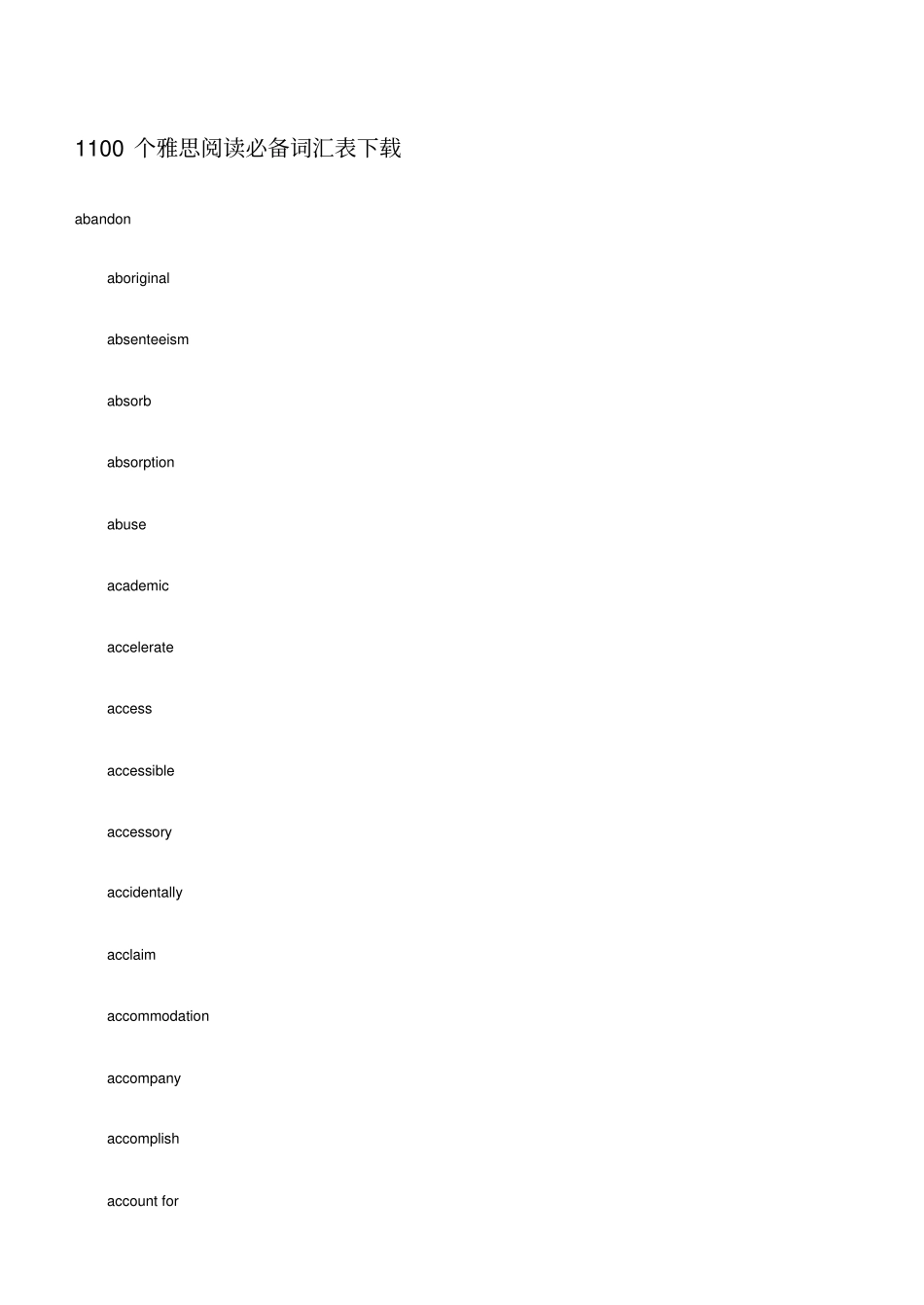 雅思阅读必备词汇表1000_第1页