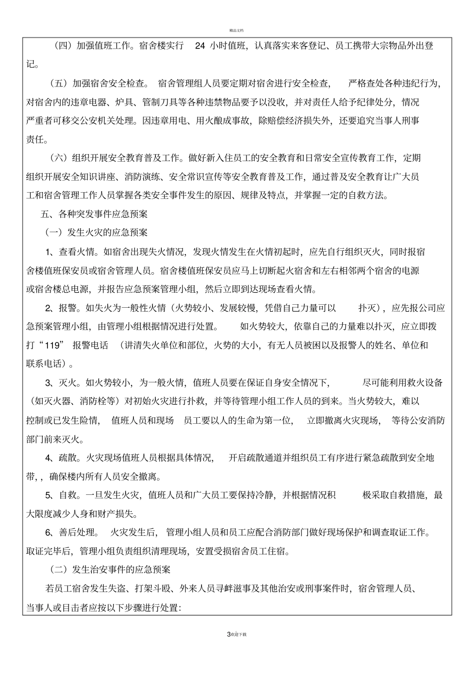 集体宿舍应急预案_第3页