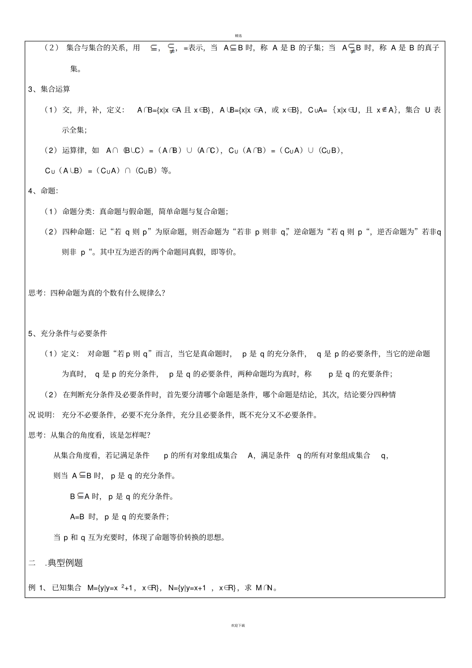 集合与命题综合复习_第2页