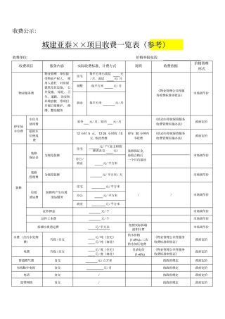 集团交房收费公示
