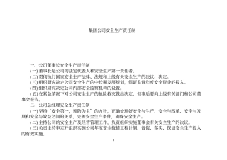 集团公司安全生产责任制