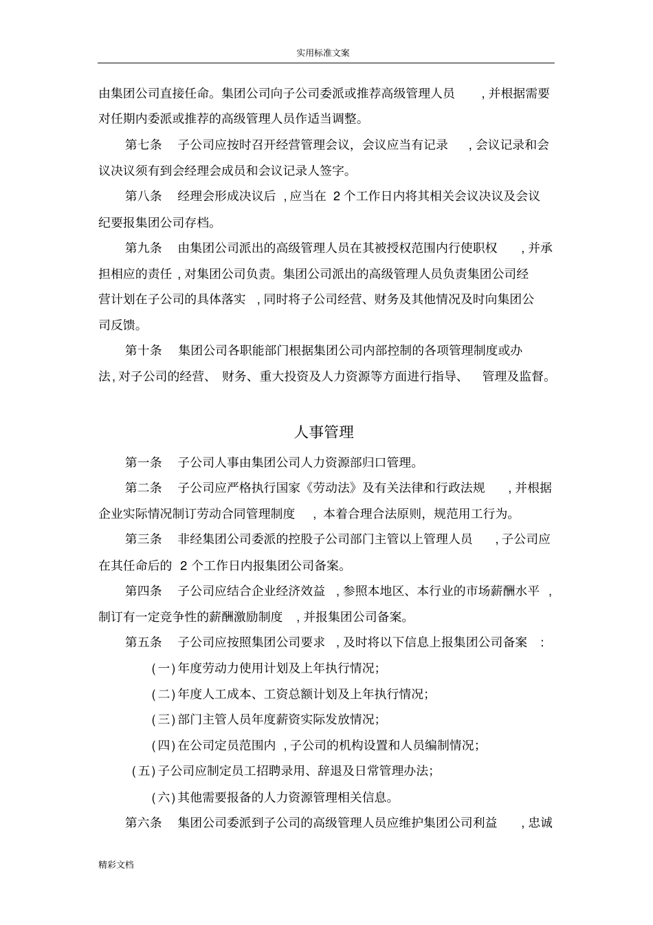 集团公司的下属子公司的管理规章制度_第2页