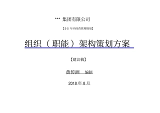 集团公司组织架构策划方案