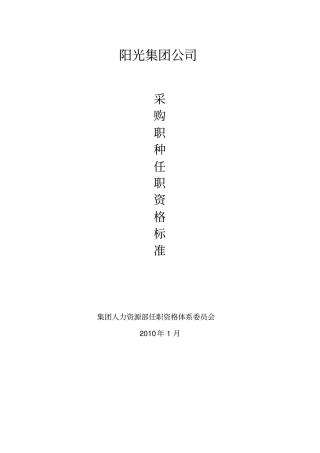 集团公司采购职种任职资格体系标准