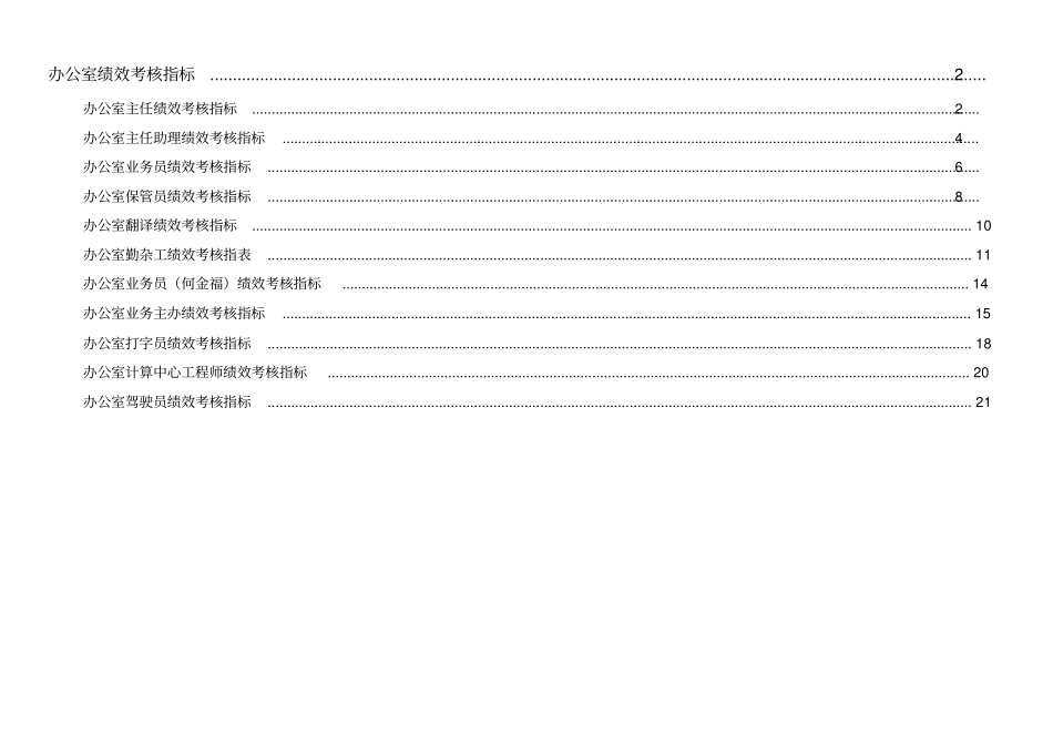 集团办公室绩效考核指标体系表_第1页