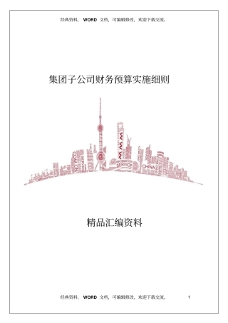 集团子公司财务预算实施细则