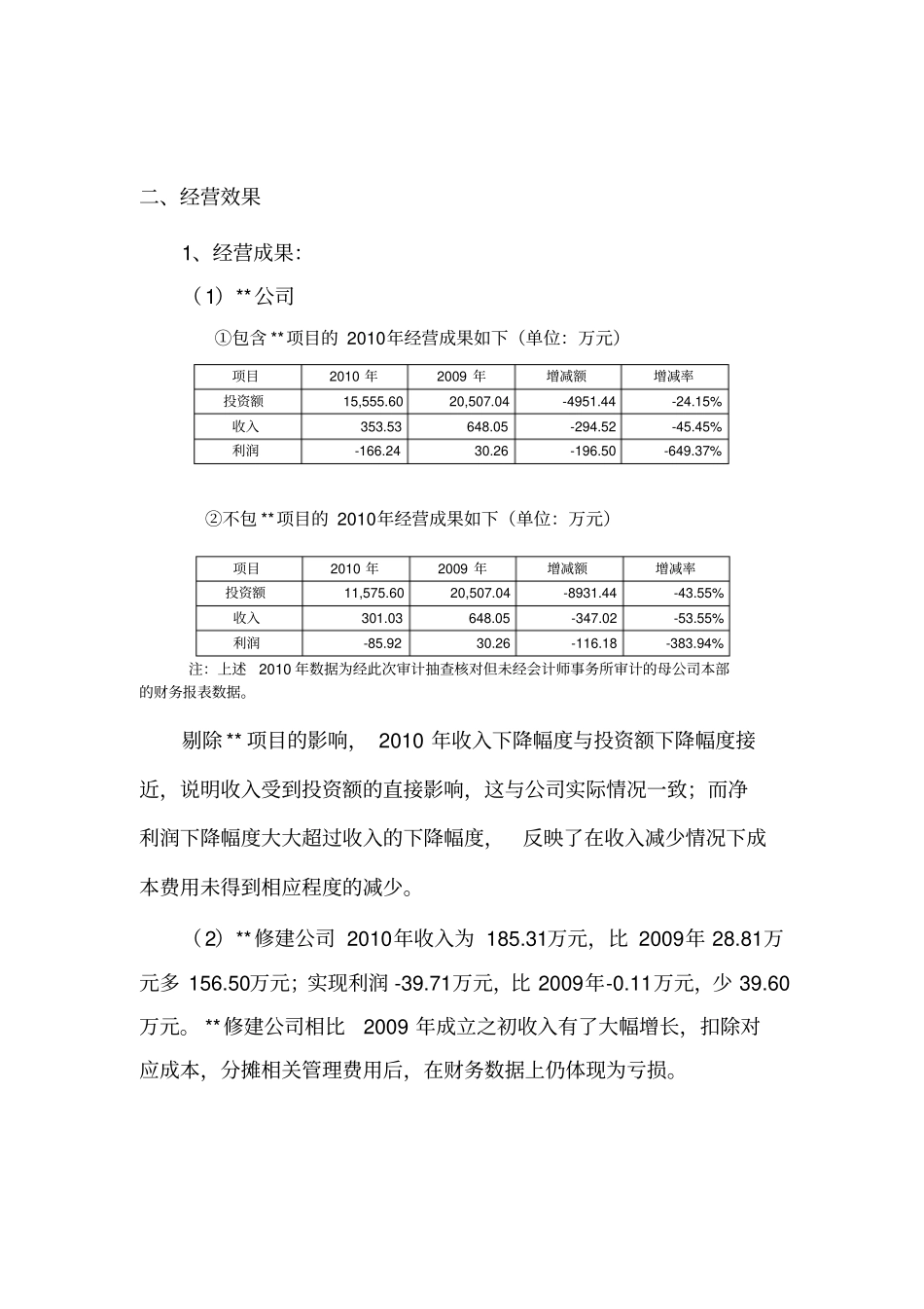 集团对子公司的年经济效益专项审计报告模板_第2页