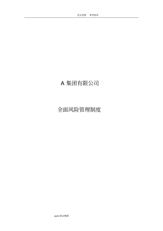 集团有限公司全面风险管理制度汇编全