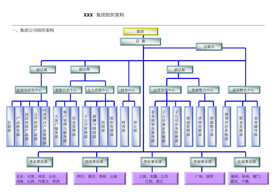 集团组织架构及职责说明_第1页