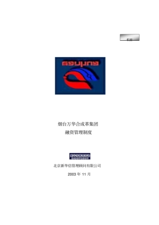 集团融资管理制度