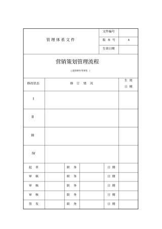 集团营销策划管理流程
